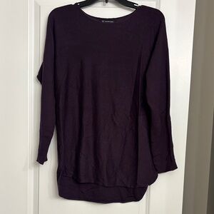 INC Purple Long Sleeve Top Medium High Low